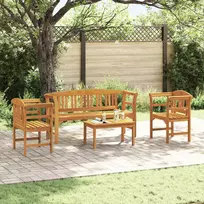 Sodo rožių poilsio rinkinys 4 pcs Kietos akacijos mediena