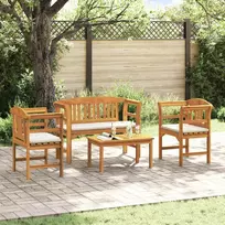 Sodo rožių poilsio rinkinys 4 pcs Kietos akacijos mediena