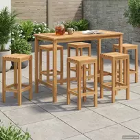 Lauko baro rinkinys 7 pcs Neapdorotas Kieto teka medžio