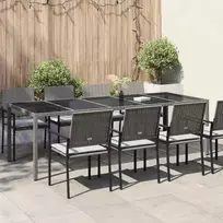 Sodo stalas Pilka 250 x 100 x 75 cm poliratanas