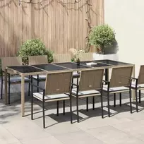 Sodo stalas Smėlio 250 x 100 x 75 cm poliratanas
