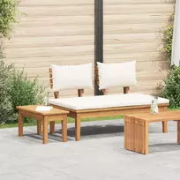 Sodo suolo ir stalo komplektas 2 pcs Kremas ir rudas