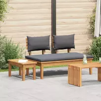 Sodo suolo ir stalo komplektas 2 pcs Pilka ir ruda