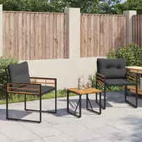 Lauko baldų komplektas su pagalve 3 pcs Blanki pilka