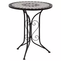Mozaikinis bistro staliukas, pilkos spalvos, 60cm, keramika