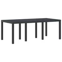 Sodo stalas Antracitas 200 x 100 x 73 cm poliratanas