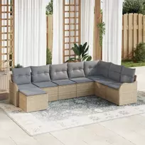Sodo Sofų Rinkinys 8 pcs smėlio ir šviesiai pilkos spalvos