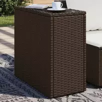 sodo šoninis staliukas su stikliniu viršumi ruda 58x27,5x55 cm
