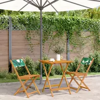 Bistro baldų komplektas, 3 dalių, audinys ir mediena, su lapais