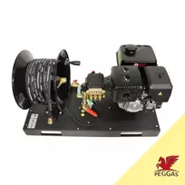 Variklio platforma su žarnos ritė GE1013LD, Peggas S AP190, 4000 psi / 275 bar