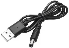 USB A kabelis su DC 2,5/5,5 kištuku, ilgis 0,7 m