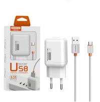 MAIN CHARGER 2A + CABLE TYPE MICRO WHITE SOMOSTEL 2100mAh USB-C SMS-A52