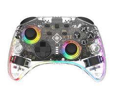 Žaidimų pultas DELTACO GAMING Switch 2, belaidis, skaidrus, su C-mygtuku, RGB / GAM-198-T