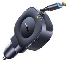 Automobilinis įkroviklis Baseus PrimeTrip VR2, 12-24V 45W USB-C, su integruotu USB-C kabeliu, juodas
