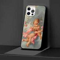 Dėklas, skirtas iPhone 11 13 12 Mini 14 Pro Max Xr 7 8 Se 2020 Xs 6 6s Plus 5 5s Juodas silikoninis telefono dangtelis Renaissance Angels Naujovė iPhone 12 Pro