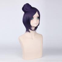 Anime Konan Cosplay perukas Tamsiai violetinis 40 cm trumpi plaukai su bandele Helovino vakarėliui Kalėdinis vaidmenų žaidimas 40CM violetinė