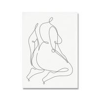 Nuogo moters kūno pozityvus menas Apvalumų piešinių plakatai Minimalistinis sienų menas Drobės atspaudas Tapyba Nuoga moteris Dekoratyviniai paveikslai 21x30cm No Framed