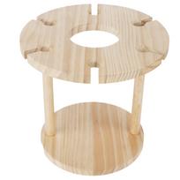 Wooden Wine Rack Glass Cup Holder Organizer Tabletop Display for 6 Glass and 1 Wine Bottle