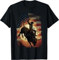 Rodeo Bull Rider Patriotic Cowboy Gift Unisex T-Shirt 4XL