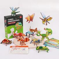 3D three-dimensional animal puzzle children's fun insects creative DIY toys early childhood education hand-assembled puzzle card