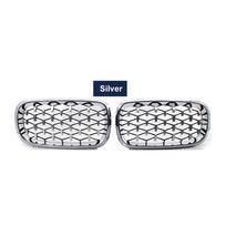 Naujos priekinės deimantinės inkstų grotelės meteorito stiliaus BMW F15 F16 X5 X6 F85 F86 2014-2018 m. chromo juodos grotelės automobilio priekinio buferio grotelės sidabras