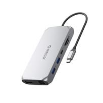 Orico XCR 12in1 USB-C Docking Station 2x USB-A 3.1 1x USB-A 2.0 1x USB-C PD 100W 1x USB-C 3.1 2x HDMI 2.0 4K 60Hz 1x DisplayPort 1.4 4K 60Hz 1x SD 3.0 1x microSD 3.0 1x RJ45 Gigabit Ethernet 1x audio CTIA 3.5mm – Gray