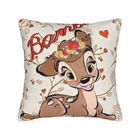 Bambi Deer Cartoon   Pillowcase Polyester Cushion Cover Decorations  Throw Pillow Case Cover Home Zipper 40*40cm 30cmx30cm