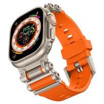 Rubber Sports Strap for Apple Watch Ultra 3 49mm Series 11 10 46mm Silicone Metal Bracelet for iWatch 9 8 7 6 SE 44MM 45MM Band for Ultra 3 49mm