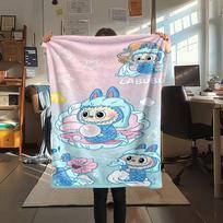 Labubu Cute Poster Print Flannel Blanket,High quality Comfortable for All Seasons,Home Decor,Warmth and Comfort,Perfect for Christmas Gifts 80cm x 120cm gray