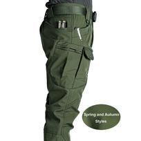 Work Pants, Loose Fit, Stretchy,  Training Pants, Outdoor Hiking Pants L armijos žalia spalva