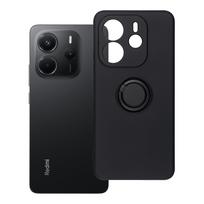 SILIKONINIS ŽIEDAS dėklas telefonui XIAOMI Redmi Note 14 4G (GLOBAL - 164,84mm x 78,15mm x 8,16mm) juodas