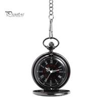 Unisex Vintage Roman Numerals Steampunk Quartz Pocket Watch with Chain Gifts juoda