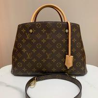 [Pre-Owned] Montaigne Monogram Canvas And Leather Tote Bag Medium - Excellent #JWBLLG ONE SIZE