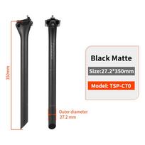 TOSEEK 27.2/31.6mm Toray T800 Carbon Road MTB Gravel Bike Seatpost 0mm Offset 350/400mm Professional Racing Bicycle Seat Post Carbon Fibre&27.2 - 28.6mm