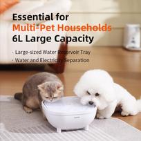 Rechargeable Pet Water Fountain with Sensor, 6L Large Tank Cat Water Dispenser, BPA-Free Wireless Drinking Fountain for Cats (White,30*30*13CM) balta