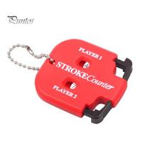 Portable Golf Scorer Score Counter Clicker, 2 Player Stroke Indicator, Scoring Device Mini Square Keeper for Training Competitions & Games Easy raudona