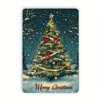 Vintage Christmas Tree Snowy Night Scene Retro High Definition Metal Tin Sign Wall Art  HD Printed Tin Plate Decor for Home Liv 20x30cm（7.8x11.8inch）