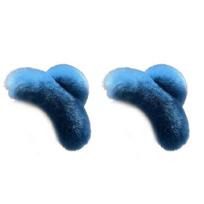 2Pcs Women Hair Accessory Faux Furs Barrettes Hair Claw Clip For Long Hair Strong Hold Korean Design In Various Colors mėlyna