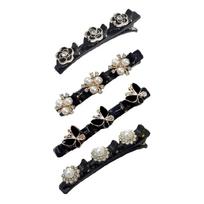 4Pieces Flower Theme Hair Clip Sweatproof Plastic Barrette Side Bang Clip for Sport Dancing Event Women Accessories 1