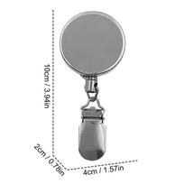 1PC Retractable Metal Towel Holder Keychain Adhesive Back No Drill Multifunctional Stretch Clip for Keys Kitchen pilka spalva