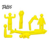 Pasidaryk pats chameleono figūrėlių rinkinys 8 vnt. Dažomi papuošalai, 3D spausdintos figūrėlės su įvairiomis pozomis minimalistiniam biuro stalui, stalo dekoravimui, geltona