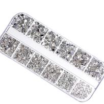 1900-2000pcs Crystal Diamonds Flat Back Glass Jewelry Rhinestones Wax Dotting ss4-30 AB Gems Pink Champagne Black Nail Stones 3D gray