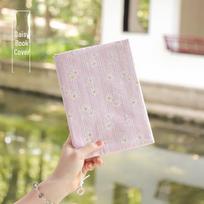 Qian Li rankų darbo margučių audinys A5 reguliuojamas knygų viršelis nešiojamiesiems kompiuteriams Pink daisy
