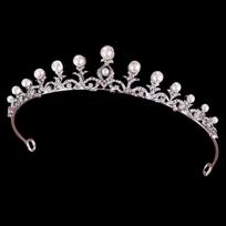Nauji vestuviniai papuošalai Perlinė karūna Diadema Vestuvinės suknelės Diadema Princesės karūna Lankelis Plaukų aksesuarai gray