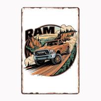 Ram 1500 TRX Sunkvežimis 4X4 Visureigis Plakatai Metalo Ženklas Skardos Sienos Dekoras Klubo Garažo Virtuvės Kambarys Individualus Skardos Namų Dekoras 20x30cm（7.8x11.8inch） black
