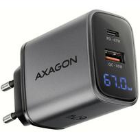 Axagon mobilus įkroviklis ACU-PQ67D 67W, 2xUSB, PD3.0, QC4+, LCD ekranas, maitinimo adapteris