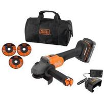Black Decker Kampinis šlifuoklis 115mm BCG6L8D1S-QW, 18V, 2.0Ah akumuliatorius, įkroviklis, 3 diskai