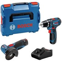Bosch Įrankių rinkinys GSR 12V-15, GWS 12V-76, 2x2,0Ah, 0615990N2U, 30Nm, 0-1300rpm, bešepetė variklis