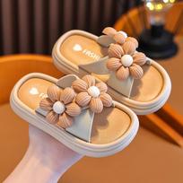 Girls' Flip-flops with Anti-slip Soft Soles, Worn Outside As Shoes for The Beach 24-25 abrikosas
