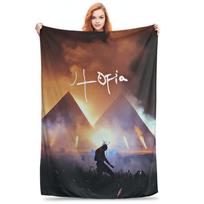 Travis Utopia Scotts Rapper Hip Hop Blankets Multi-function Fleece Throw Blanket for Home Bedroom Outdoor Throws Bedspread Quilt 80x120cm